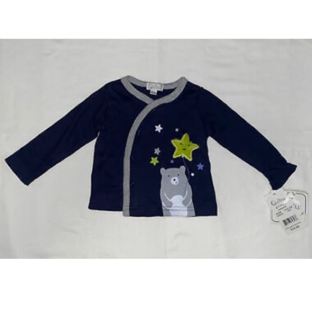 Quiltex Snap Front Top Size Bear at Night 3/6M